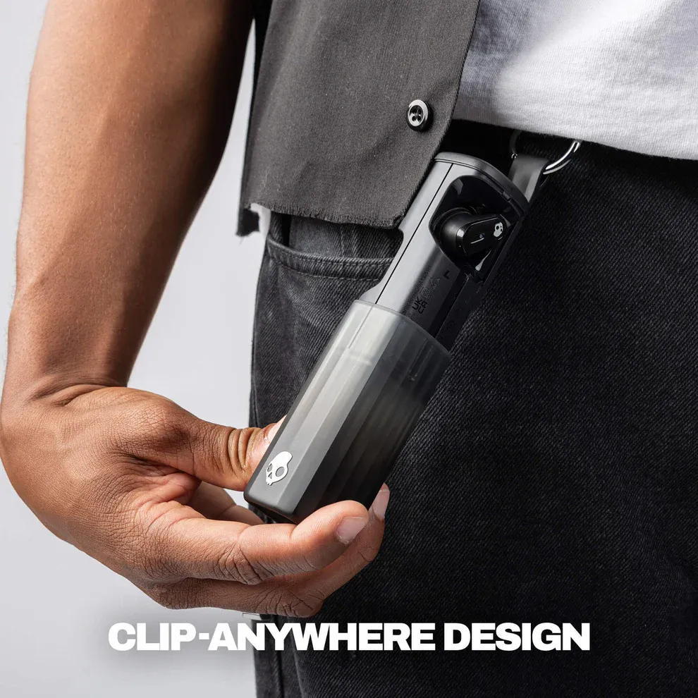 Clip It and Rip It with effortless carry and stand-out style. Our signature slider case and O-ring design clips to your backpack, key ring or pants so it's always close-at-hand and ready for action with a look that shouts Skullcandy.